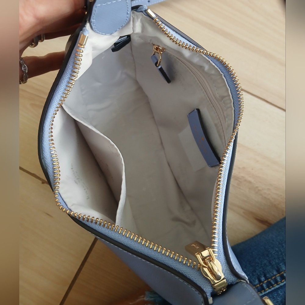 Kate Spade Madison Saffiano Leather Blue Crescent Shoulder/Crossbody Bag NWOT - Picture 2 of 12